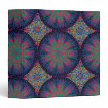 Blue Fractal Pattern 3 Ring Binder