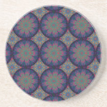 Blue Fractal Pattern Coaster