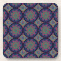 Blue Fractal Pattern Coaster