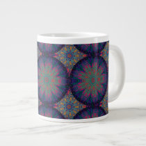 Blue Fractal Pattern Extra Large Mug