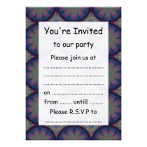 Blue Fractal Pattern Invites