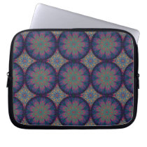 Blue Fractal Pattern Laptop Computer Sleeves