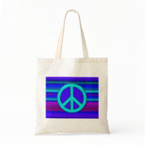 Blue Fractal & Peace Sign bags by makelovenotwar Blue Fractal & Peace Sign bags