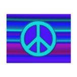 Blue Fractal & Peace Sign Post Cards