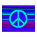 Blue Fractal & Peace Sign posters by makelovenotwar Blue Fractal & Peace Sign posters
