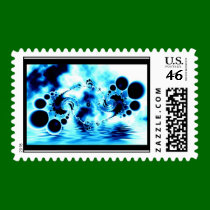 Blue Fractal postage