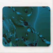 Blue Fractal -Teal Bubbles mousepads