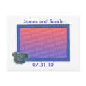 Blue Frame Wedding Photo Invitation Postcards postcard