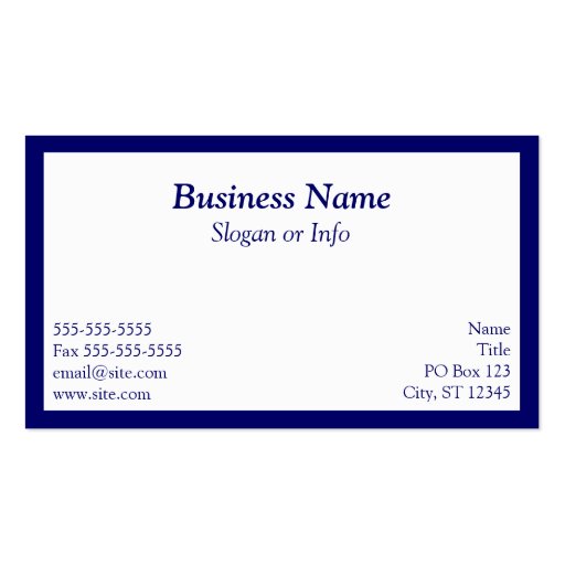 Blue Framed Business Card (front side)