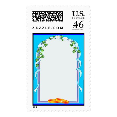 Blue Framed Wedding Arch Customize Stamp by MarkoMarko