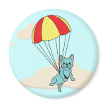 Blue French Bulldog Umbrella Fun Magnet