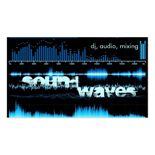 blue frequency waves DJ/producer business card