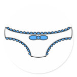 Blue Frilly Panties Round Stickers