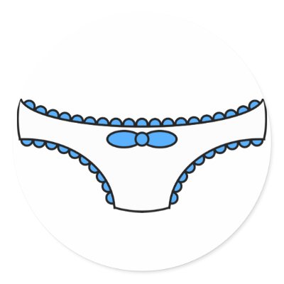 Blue Frilly Panties Round Stickers by Cidreira