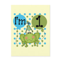 Blue Frog 1st Birthday Tshirts and Gifts Postcard