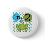 Blue Frog 2nd Birthday Pinback Button