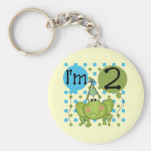 Blue Frog 2nd Birthday Tshirts and Gifts Key Chain