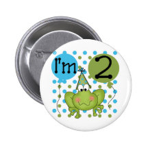 Blue Frog 2nd Birthday Tshirts and Gifts Pins
