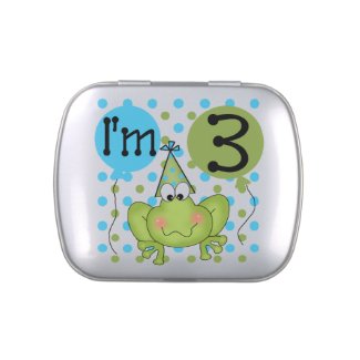 Blue Frog 3rd Birthday Candy Tins and Jars