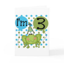 Blue Frog 3rd Birthday Tshirts and Gifts Greeting Card