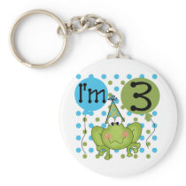 Blue Frog 3rd Birthday Tshirts and Gifts Keychains