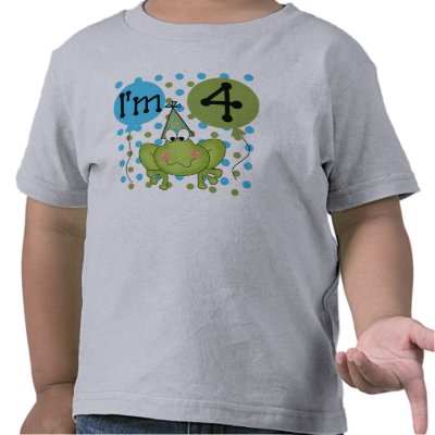 Blue Frog 4th Birthday Tee Shirt by kids_birthdays