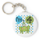 Blue Frog 4th Birthday Tshirts and Gifts Keychains