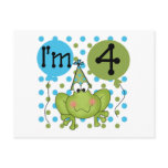 Blue Frog 4th Birthday Tshirts and Gifts Post Card
