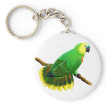 Blue Front Amazon Parrot Keychain