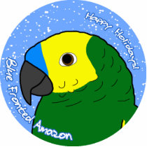 Blue Fronted Amazon Holiday Ornament photo sculptures