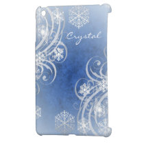 Blue Frosted Flourishes Winter Mini Ipad Case iPad Mini Cases