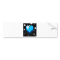 Blue Frozen Heart Bumper Stickers
