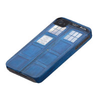 Blue Funny Phone Booth Call Box iPhone 4 Case-Mate Case