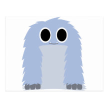 Blue Furry Monster Postcards