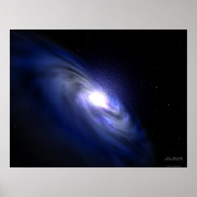 Blue Galaxy Birth Poster by 3dartwork
