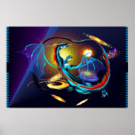 Blue Galaxy Dragon -Posters