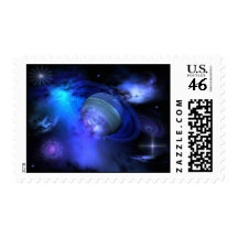 Blue galaxy stamp