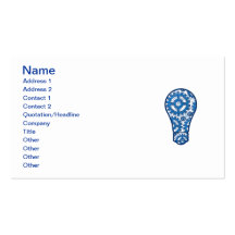 Blue gears light bulb business card templates