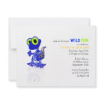 Blue Gecko Birthday Invitation
