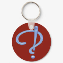 Blue Gel Interrobang keychains by Grammarati Blue Gel Interrobang keychains