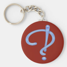 Blue Gel Interrobang Keychain
