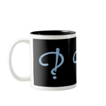 Blue Gel Interrobang mugs by Grammarati Blue Gel Interrobang mugs