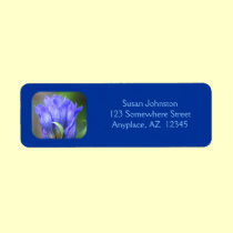 Blue Gentian Flower Address Label labels