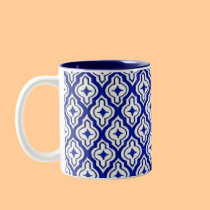 Blue Geo mugs