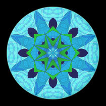 Blue Geometric Art Flower Magnet magnets