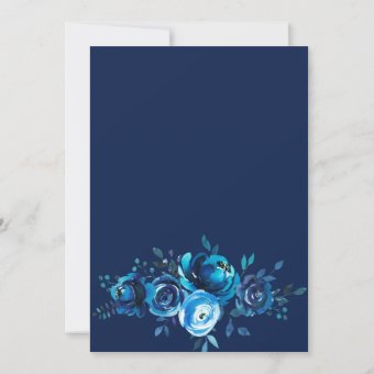 Blue Geometric Floral Wedding Invitation Zazzle