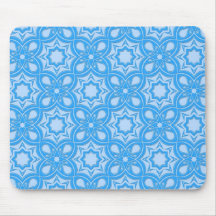 Blue Geometric Pattern Mouse Pads