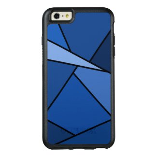 Blue Geometric Shapes Outlined in Black