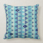 Blue Geometry Pattern Throw Pillow