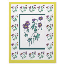 Blue Geranium Pattern Scrapbooking Paper letterhead